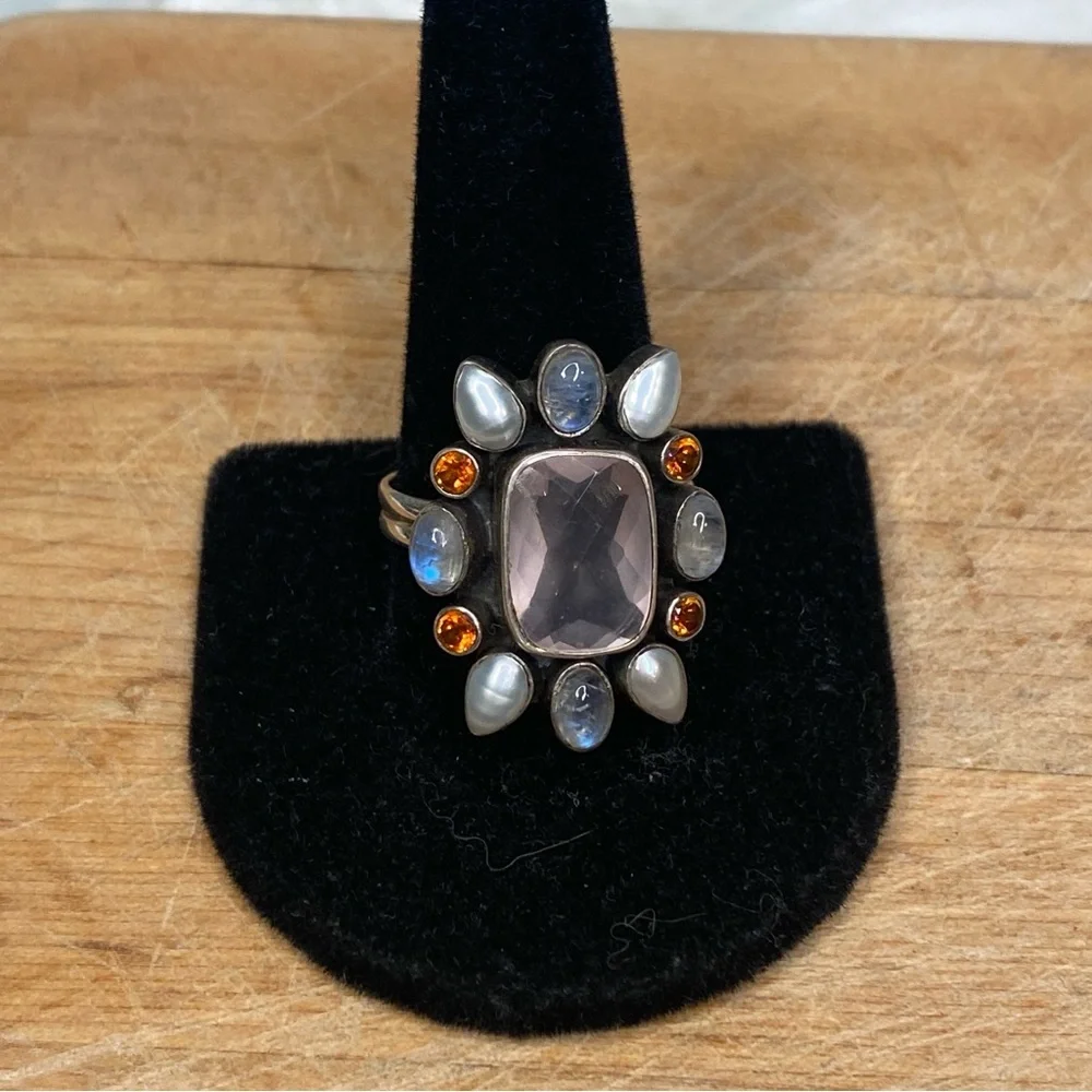 Nicky Butler Multi-Stone Statement Cocktail Ring in Sterling Silver Size 11.5